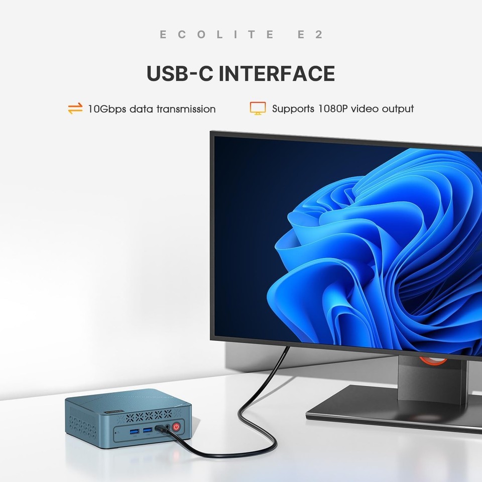 E2 Mini PC Ryzen 5 3550H Max 3.7GHz Dual Ch DDR4 16GB RAM 512GB NVMe ...