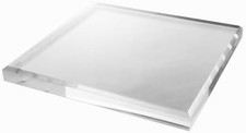 1in Thickness Beveled Acrylic Square Display Block Clear Polished Pedestal