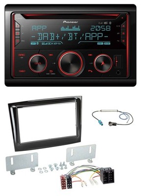 Pioneer 2DIN DAB MP3 Bluetooth USB CD Autoradio für Fiat Doblo ab 15 piano schwa