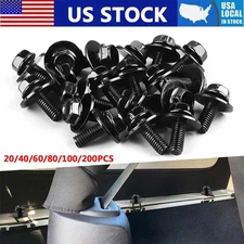 Car Body Bolts Screw Fastener Fender M6-1.0x 16mm Long-10mm Hex-17mm Washer