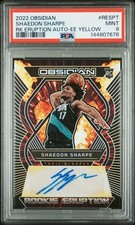 2022 PANINI OBSIDIAN ROOKIE ERUPTION AUTOS #RESPT SHAEDON SHARPE 7/10 PSA 9