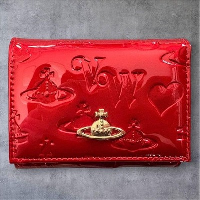 Vivienne Westwood Trifold Compact Wallet Enamel Red Orb Clasp