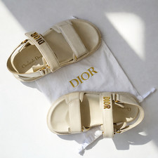 Christian Dior sandalo dioratto bianco pelle di agnello EU 36,5 autentico donna autentico