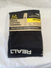 Men's Cotton Thermal Realtree Base Layer Bottoms Size XL Black