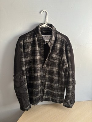 Men's AZTECH Mountain Gray Flannel Jacket Sweater Size Medium