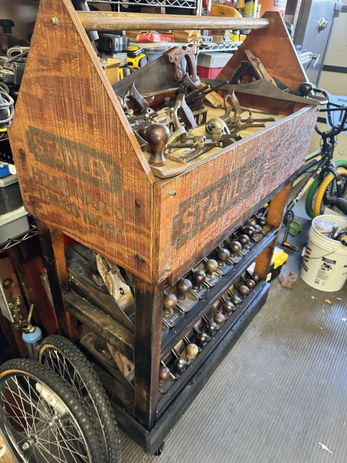 Stanley Plane Collection And Vintage Stanley Display Rack