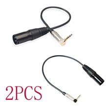 3.5mm 1/8" TRS Male Right Angle to TRS 1/4" Female Stereo Extender Adapter Cable