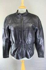 BIKER'S GEARBOX BLACK BIKER LEATHER JACKET WITH THERMAL LINING: 38 INCH/LARGE