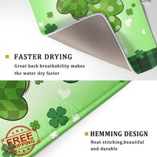 St Patricks Day Shamrock Drying Mat 18x24 Inch Buffalo Check Kitchen