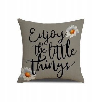 Deko Kissenbezug 45x45 cm ''enjoy the Little Things'', Polyester, Mehrfarbig