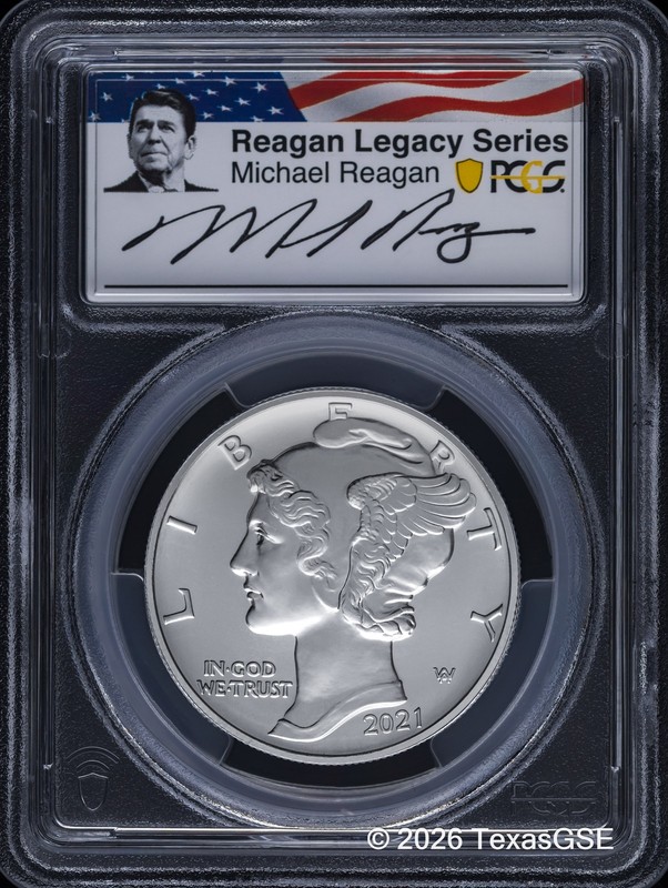 2021 $25 Palladium American Eagle PCGS MS70 First Day of Issue - Reagan Legacy
