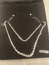 Diamonique Cubic Zirconia Graduated Necklace, Sterling Silver