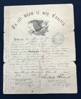 Original 1864 Civil War Illinois Infantry Named Discharge Certificate