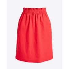 J. Crew Pull-On Linen Blend A-Line Mini Skirt Orange - Size 4