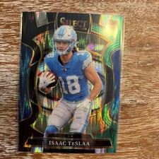 2025 Panini Select - Concourse Isaac Teslaa #70 Black & Green Shock Prizm (RC)