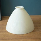 Vtg Milk Glass Lamp Shade Torchiere Waffle 8" Opening 2" Fitter
