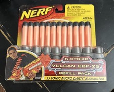 Vintage NIB Nerf Darts 25 Pack N-Strike Vulcan EBF-25 Refill Pack New Sealed