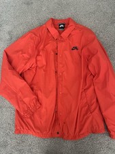 VINTAGE MENS NIKE ORANGE WINDBREAKER JACKET W. POCKETS - SZ L - FULLY LINED