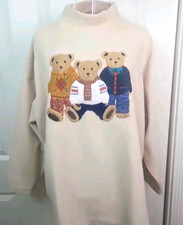 VINTAGE Cuse Berry Land Teddy Bear Sweatshirt  Embroidered Pullover-RARE Ch-25.5