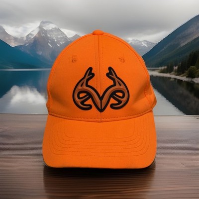 Realtree Blaze Orange Hat Antler Logo Hunting Cap Adjustable Outdoor