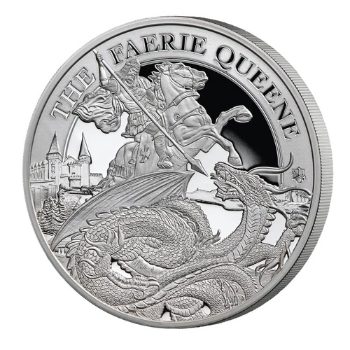 2024 St. Helena Faerie Queene Redcross and the Dragon 1oz Silver Coin - Picture 1 of 7