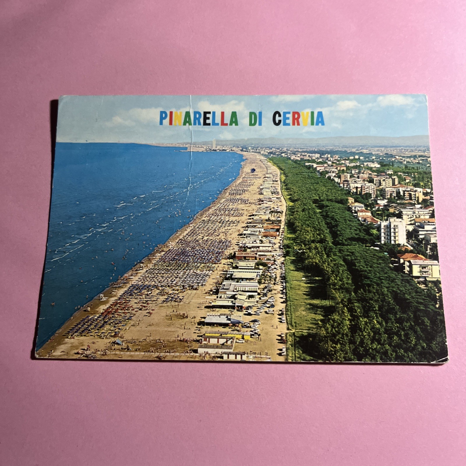 CARTOLINA A COLORI COLLEZIONE - PINARELLA DI CERVIA VEDUTA AEREA - VIAGGIATA