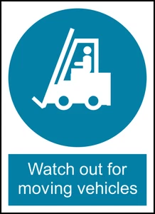 Moving Vehicles Safety PPE Warning Self Adhesive Vinyl Sticker