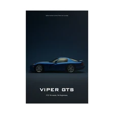 Dodge Viper GTS Poster – V10 American Muscle Wall Art, Classic Supercar Print