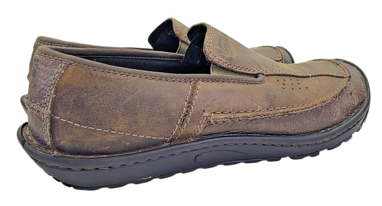 Scarpe casual mocassino Keen Dillon uomo slip on in pelle marrone taglia 8 5