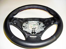 BMW E90 E91 Couverture Volant en Cuir Noir Coutures M Le Sport Fabriqué Italie