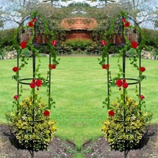1.9m Garden Obelisk 2pc Set Metal Climbing Plant Flower Support Frame Trellis