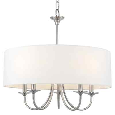 21'' Traditional 5-Light Chandelier / Adjustable Chain Link Hanging Light + White