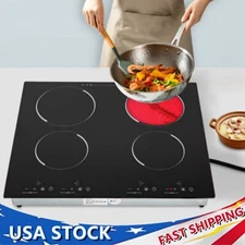 110V Induction Cooktop 4 Burners Electric Hob Cook Top Stove Ceramic Cooktop