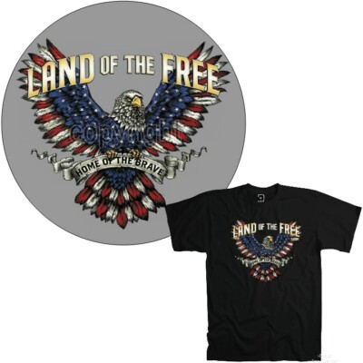 Amerika T-Shirt USA Wappentier Motto Eagle Seal Emblem Flagge *3201 schwarz