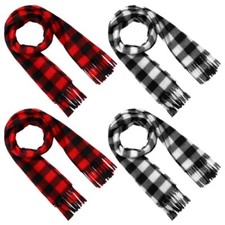 4 Pcs Kids Winter Scarf Kids Buffalo Plaid Scarves Christmas Classic Color