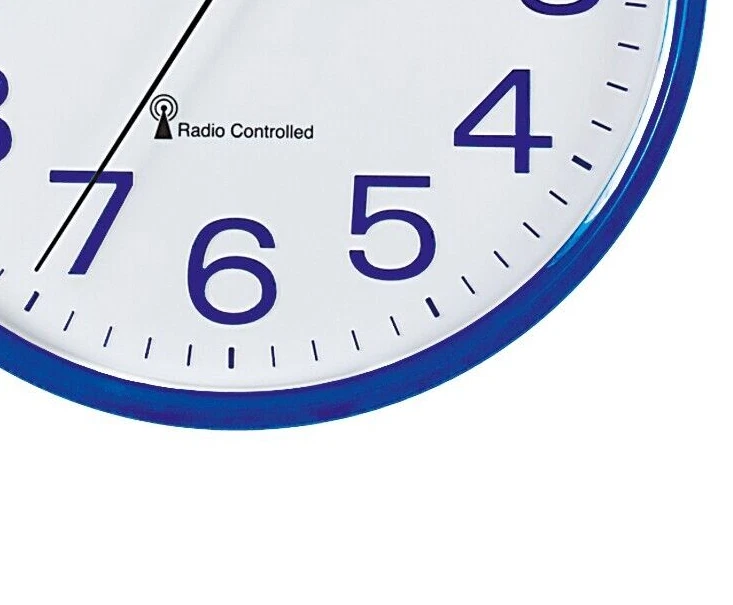 Moderne Funkwanduhr Blau Funkuhr Analog Rund Küchenuhr Esszimmer -ATLANTA 4378-5 - Bild 3 von 3