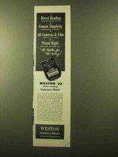 1956 Weston DR Exposure Meter Ad - Direct Reading