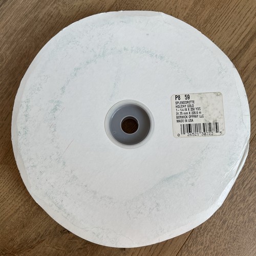 New Ribbon Spool Gold 1 1/4 " x 180 Yard Berwick Polypropylene - Picture 3 of 4