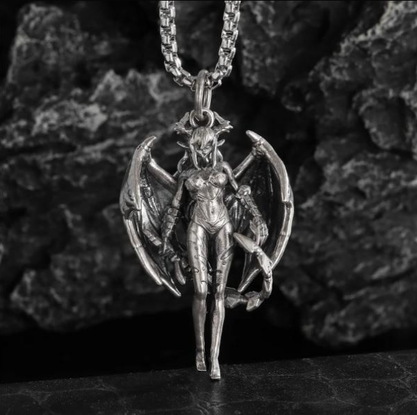 Lilith Demon Jewelry Vintage Silver Look Sexy Goddess Standing