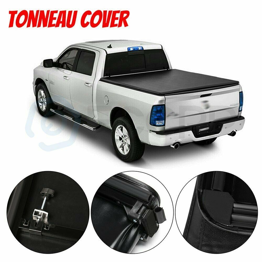 ECCPP 5ft Truck Bed Tonneau Cover For 2016-21 Toyota Tacoma Soft Tri-Fold Cover