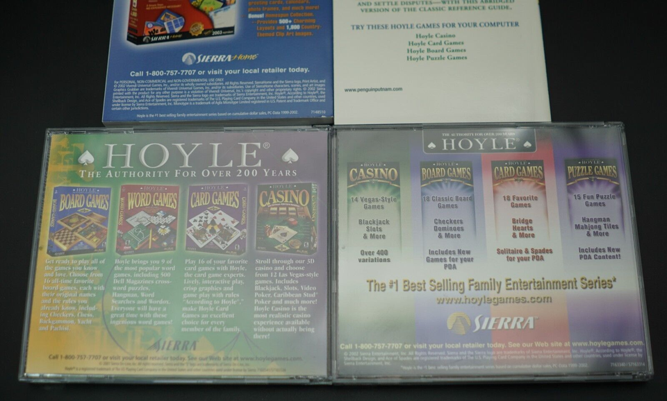 (2) vtg. Hoyle Card Games Slots Video Poker PC CDROM Sierra TESTED