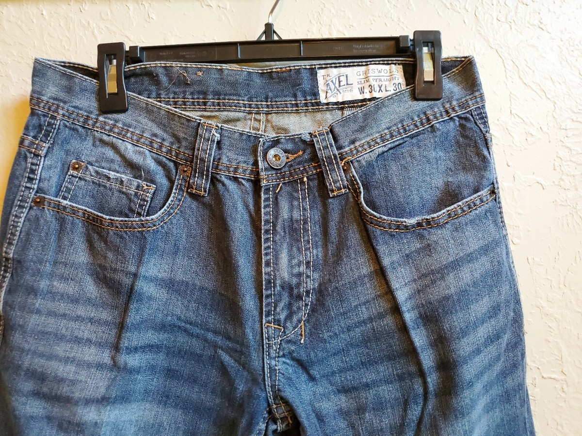 TK AXEL Griswold Slim Straight Mens Jeans Tag 30 x 30 Blue TK AXEL Griswold Slim Straight Mens Jeans Tag 30 x 30 Blue