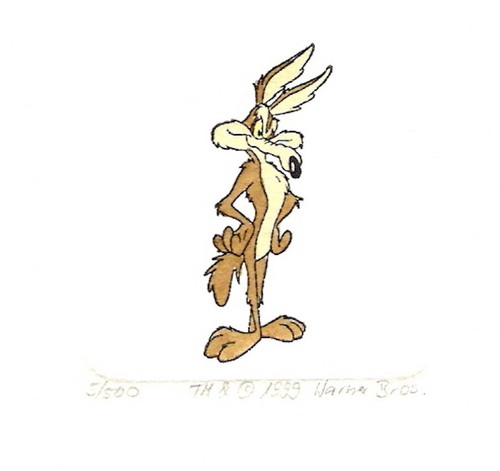 4 x WARNER BROS WILE E COYOTE HAND PAINTED LTD ED ETCHING NO 14/500 - Picture 4 of 4