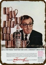 1966 Woody Allen SMIRNOFF Vodka Mule Vintage-Look DECORATIVE REPLICA METAL SIGN
