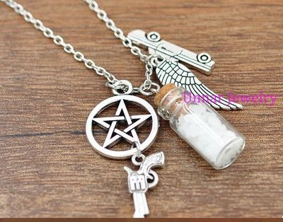 New Supernatural Charm Necklace Protection Salt Bottle