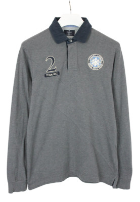 HACKETT Slim Fit Sweatshirt Men's MEDIUM Polo Melange Patched Badges