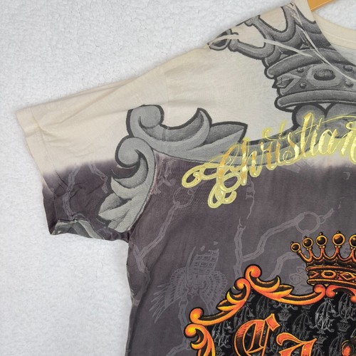 Christian Audigier Men’s 2XL Y2K Tattoo Art Graphic Tee Shirt VTG Ed Hardy Style - Picture 6 of 15