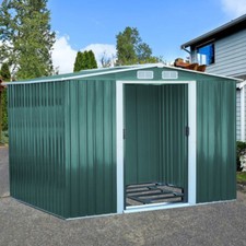 Outdoor Galvanised Heavy Duty Metal Garden Storage Shed Flat/Apex Home UK