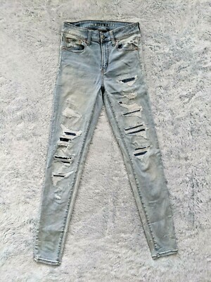 AMERICAN EAGLE Size 6 Mid-Rise JEGGING JEANS 30'' INSEAM NEXT LEVEL STRETCH Denim