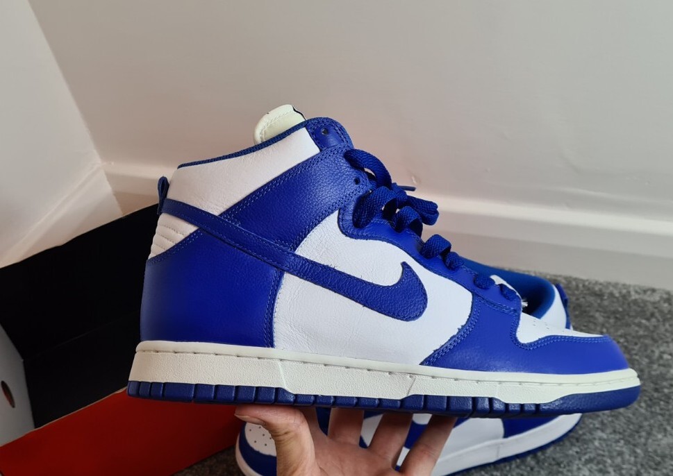 nike dunk high varsity royal blue and white